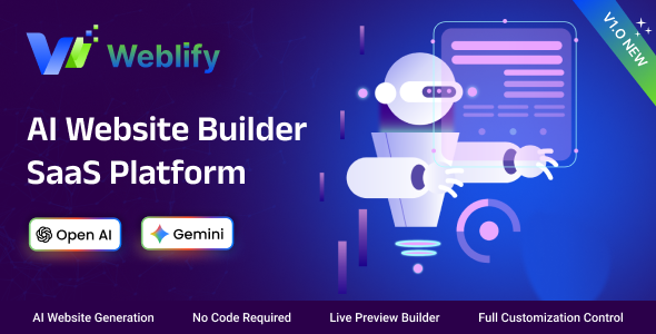 Weblify - AI Website Builder SaaS Platform (MERN Stack) — demo & pur…